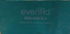 Evenflo Balance Wide Neck Nipples 6 Pack, Slow/Medium/Fast Flow, Wide Nipple