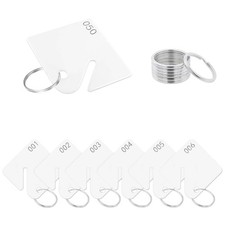 50 key tags,key tags with labels,1.5 Inch White Key Hangers with Number tags  ...