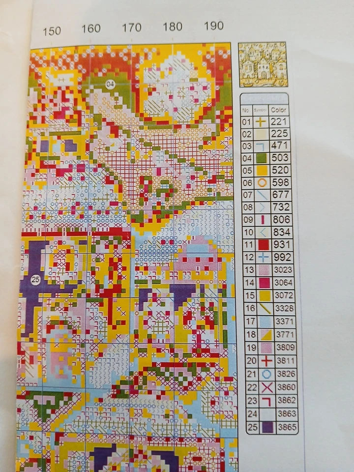 Bolsa de proyecto punto de cruz estampada casas de pueblo 14ct 40x40cm 25 colores Foto 3 de 4