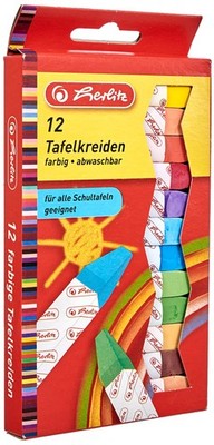 Herlitz Tafelkreide, 12 Stück in Hängepackung, farbig sortiert farbig 1 stück (1