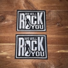 2 Queen "We Will Rock You" PATCH Embroidered 3 1/8" x 2 3/8" Iron Sew On Freddie