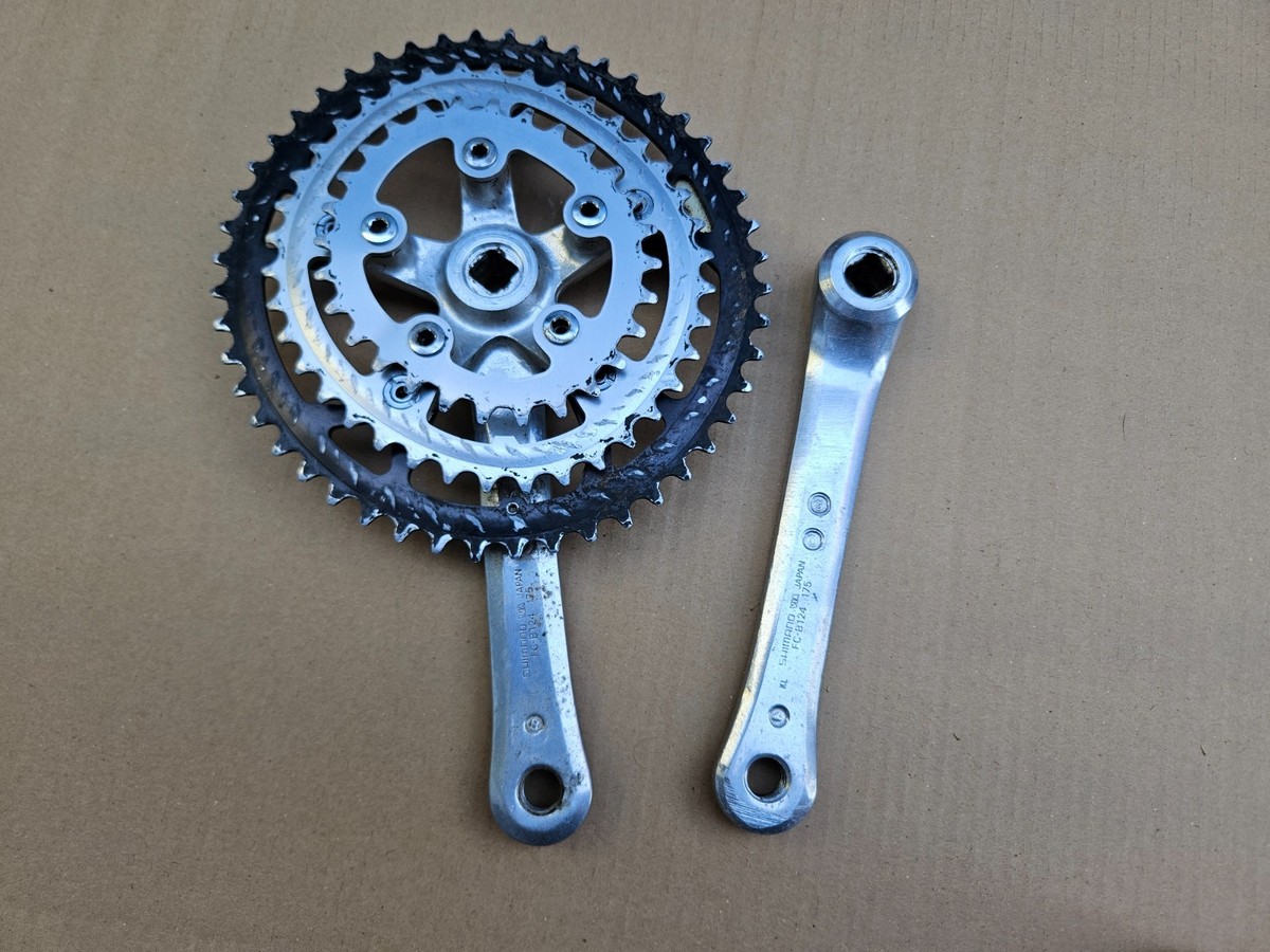 Vintage Shimano FC-B124 BioPace Triple Mountain Crankset 175mm 48