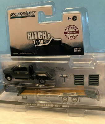 Greenlight 1/64 Scale Dodge Ram 3500 Dually Flatbed w/Gooseneck