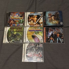 Region Free Sega Dreamcast Console Lot - 7 Games 4 Controllers S-Video 