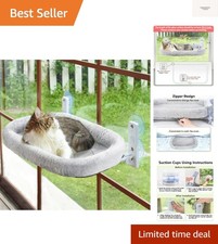 Cordless Cat Window Perch, Cat Hammock for Wall with 4 Strong Suction Cups, S...