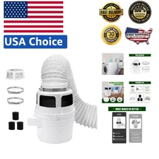 Upgraded 3-in-1 Indoor Dryer Vent Kit with Lint Catcher & White Hose