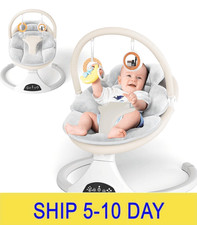 Electric Baby Swing with Remote Control - 5 Natural Motion Speeds, Detachable Se