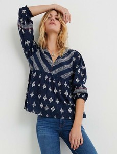 lucky brand mixed print top