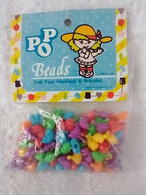 Vintage 80s Plastic Pop Beads Jewelry Making Crafts NOS