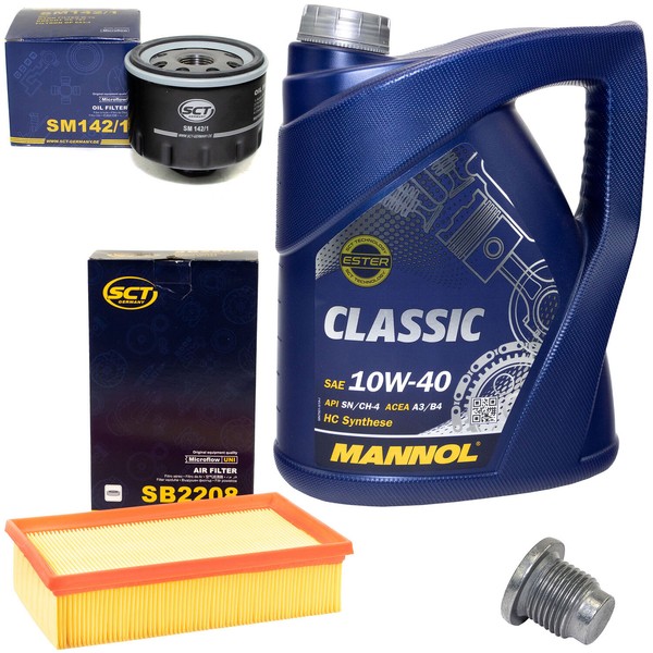 MotoröL Filter Set 10W40 5 Liter + ÖLablassschraube FüR Renault Clio III Dci 1.5-image