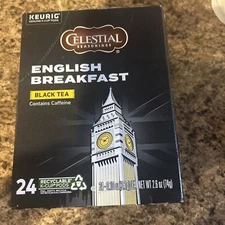 Brand New, Celestial Seasonings English Breakfast Black Tea K-Cups 24/Box 14731
