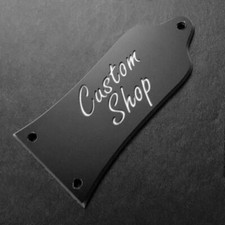 GUITAR TRUSS ROD COVER - Engraved - Fits EPIPHONE - CUSTOM SHOP - BLACK SILVER