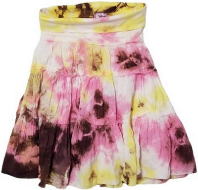 Lucy Girls Gypsy Pleated Layered Girls Summer Pullover Skirt (Medium 10/12)