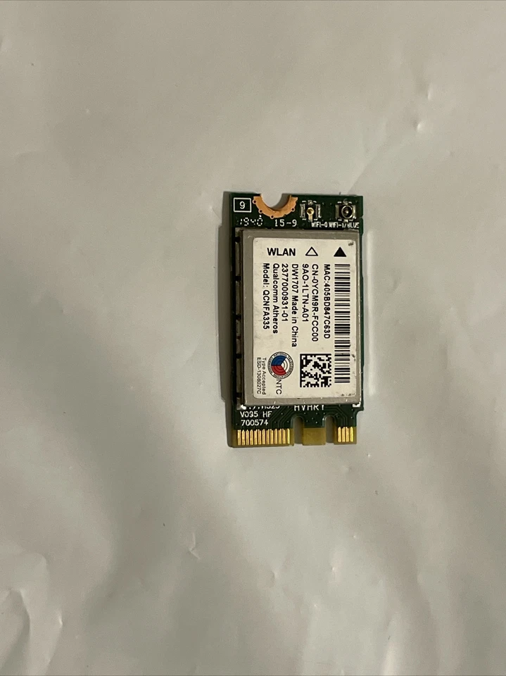 Genuine Dell OEM Wireless DW1707 WiFi 802.11 b/g/n BT4.0 NGFF Card YCM9R 0YCM9R - Image 2 of 4