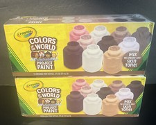 Lot Of 2 Crayola Color of the World Washable Project Paint 10 paint Bottles 2oz