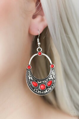 Paparazzi PALEO PARADISE red earrings