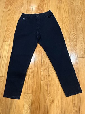 Vtg Wrangler Relaxed  Jeans Size 16 Short 33 X 30 Dark Blue Tapered High Waist