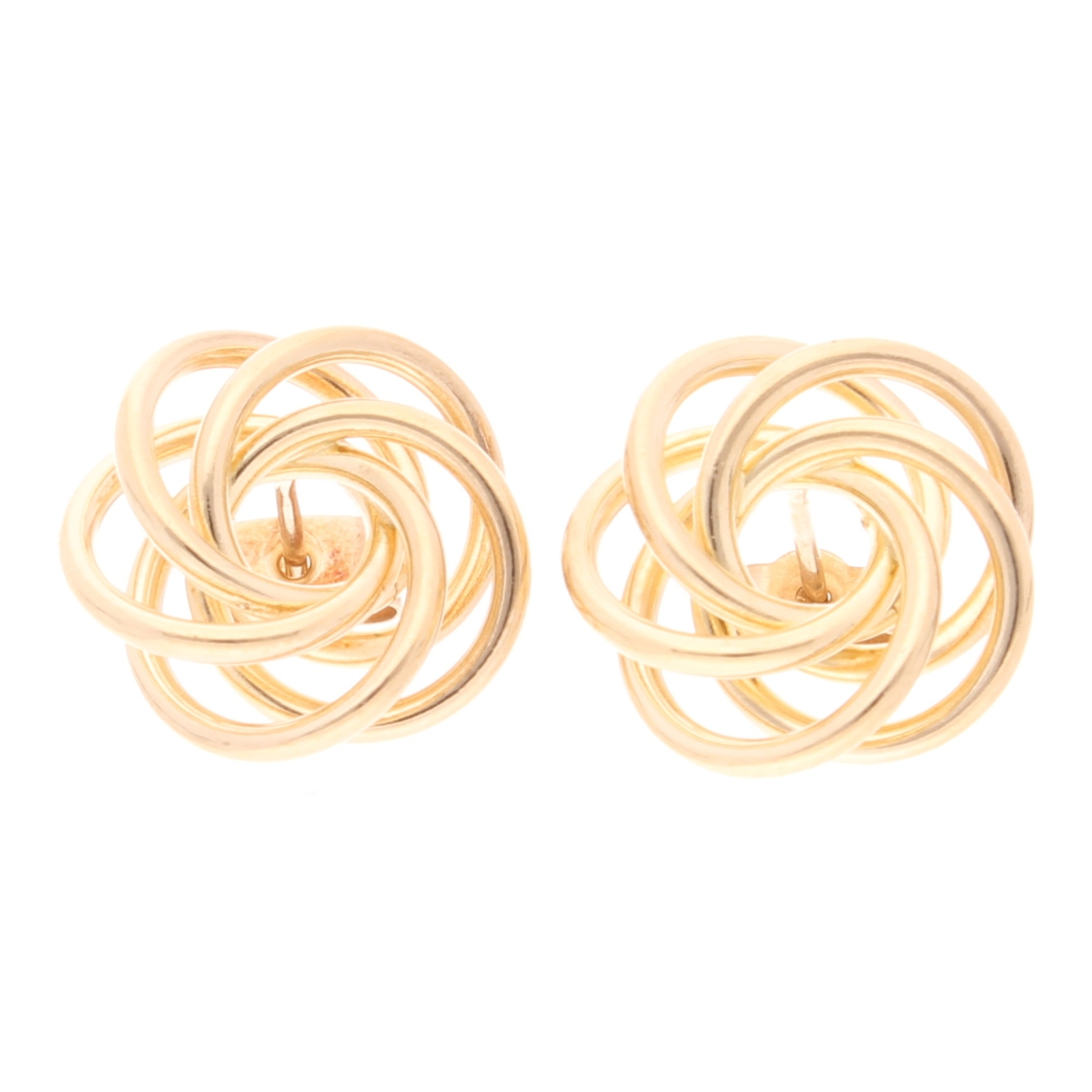 9Carat Yellow Gold Fancy Knott Stud Earrings (14mm Diameter)