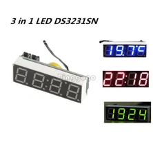 DS3231SN 3-in-1 LED Digital Clock Temperature & Voltage Modules DIY Electronic
