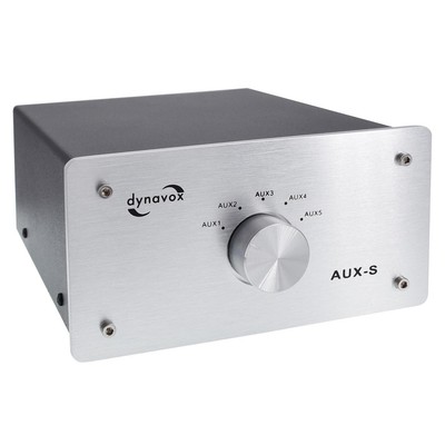Dynavox AUX-S Eingangs-Erweiterung Umschalter 5 x Cinch Eingänge Koppler silber