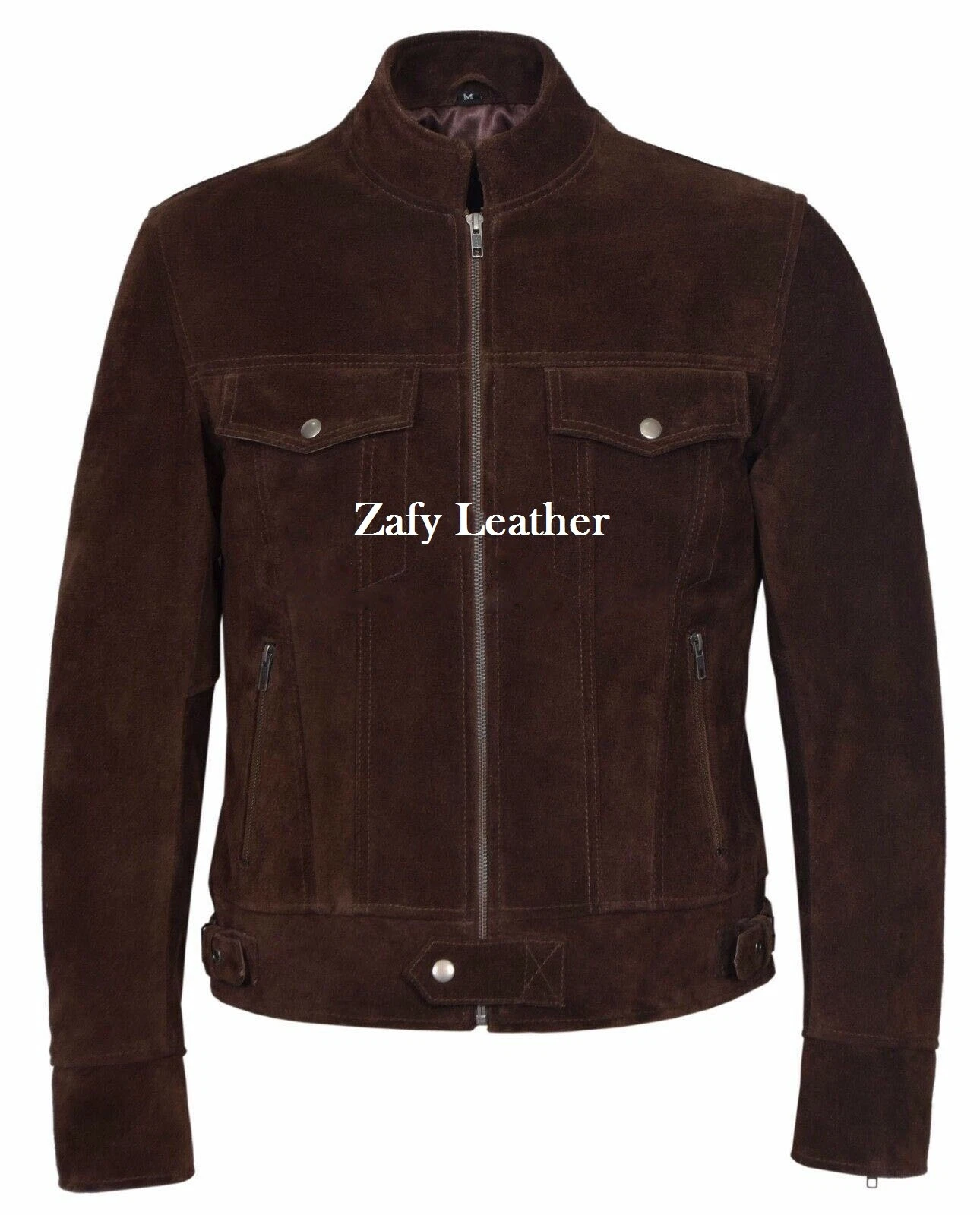 Men's Brown SUEDE Jacket TRUCKER Style Real Western Cafe Racer jacket