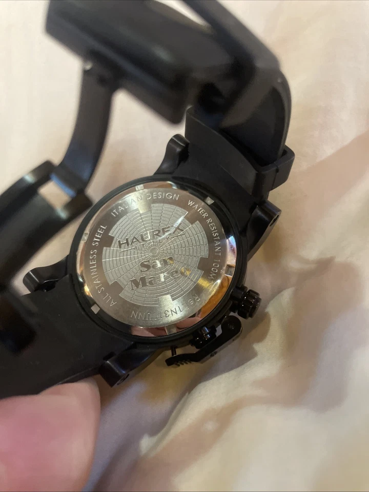 Haurex San Marco Watch Italy Black Casual $1595 Retail Very Rare 1J311UGG - Image 4 of 4