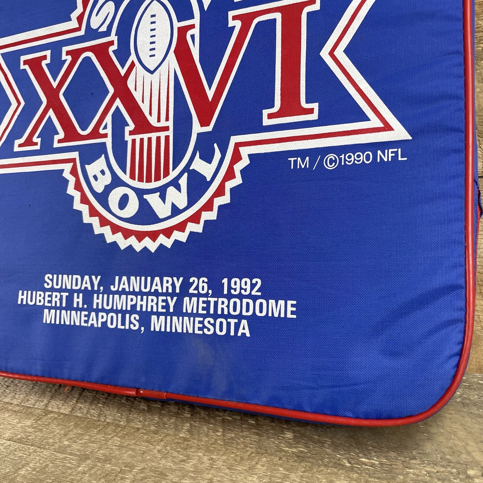 VINTAGE 1992 Super Bowl XXVI Seat Cushion Washington Redskins Buffalo