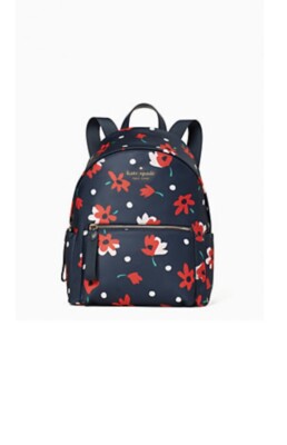 Kate Spade Chelsea Medium Nylon Navy Whimsy Floral Backpack  display picture 3