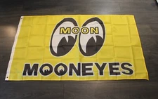 Moon Equipped Banner Flag Auto Parts Mooneyes Racing Garage Mechanic Man Cave