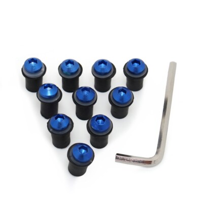Windscreen Bolts Blue Windshield Screw Nuts Kit Fit For Kawasaki