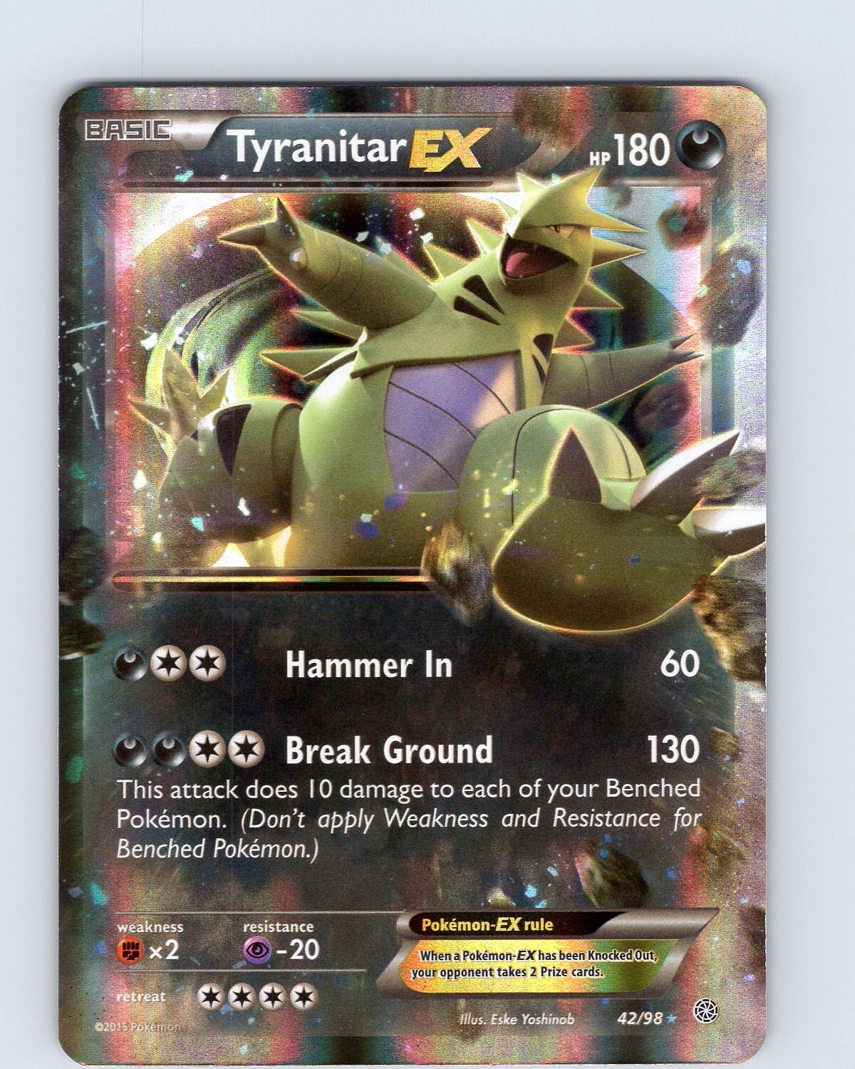 Pokemon TCG Tyranitar EX XY Ancient Origins 42/98 Ultra Holo Rare Card LP-NM