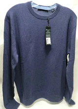 Greyson 100% Cashmere Tomahawk Sweater Raven BLUE GOLF ACTIVE CASUAL TRAVEL