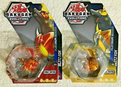 BAKUGAN EVOLUTIONS PYRUS BLITZ FOX & AURELUS BLITZ FOX PLATINUM SERIES **NEW**