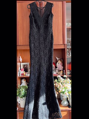 Jessica Wright Becky Sequin Lace Maxi Dress Size S/M Wedding XMAS Cruise  Ball