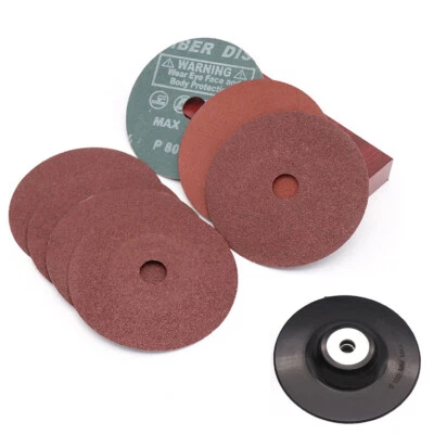 Fibre Sanding Discs 100mm 125mm Abrasive Backing Pads 24-120 Grit Angle Grinder