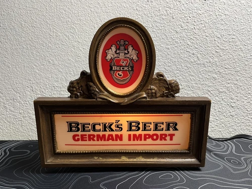 Vintage Beck's Beer German Import Lighted Beer Sign Ad
