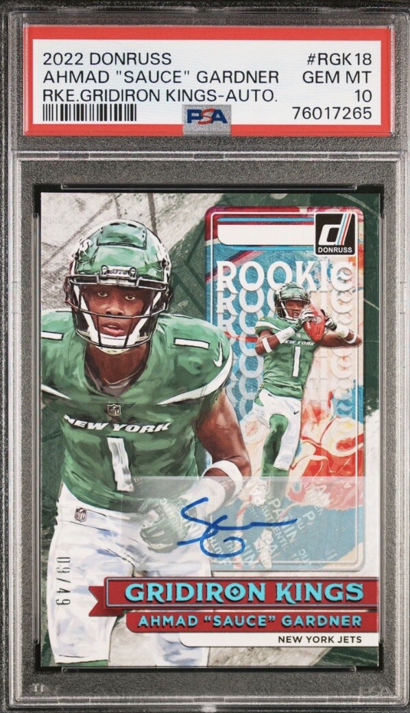 Sauce Gardner Panini Donruss Rookie Gridiron Kings #RGK18 Autograph