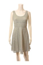 ANN TAYLOR LOFT women’s blue eyelet cotton lace dress Sz 0P