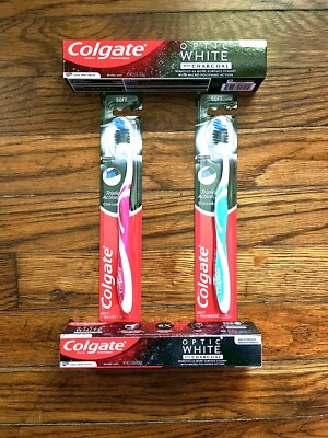colgate optic white charcoal toothpaste with charcoal activated toothbrushes