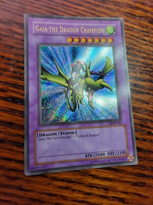 Yugioh MISPRINT Gaia The Dragon Champion LOB-125 GOLD Name MP | eBay