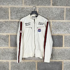 Harley Davidson Jacket Womens 2xl White Biker Full Zip Riding Gear Usa Moto