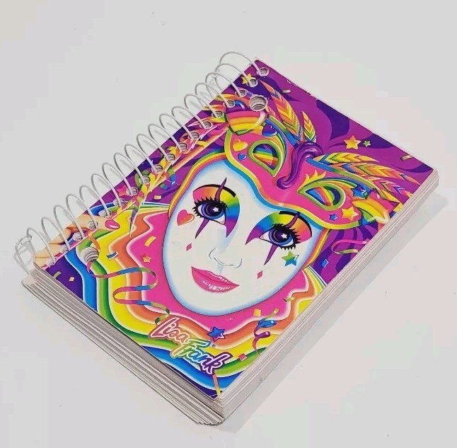 Vintage LISA FRANK Mardi Gras Clown Big Little Notebook RARE! NOS