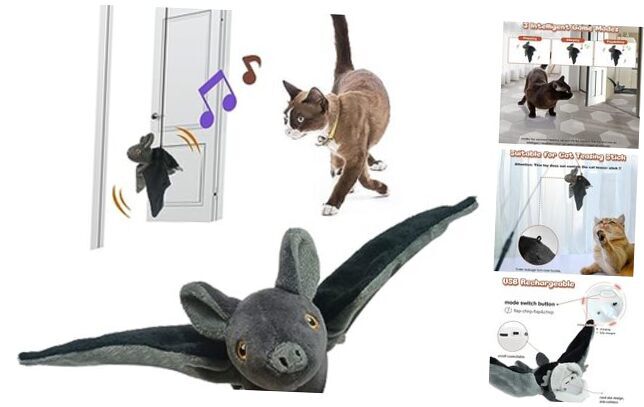 Cat Toys Intelligent Flapping Bat, Hanging Interactive Cat Toys