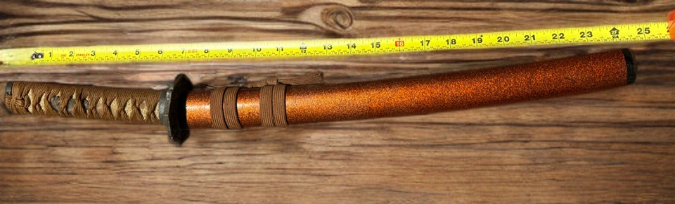 Vintage Imitation Practice Samurai Japanese Sword w/ Dragon Engraving – 25" - Image 4 of 4