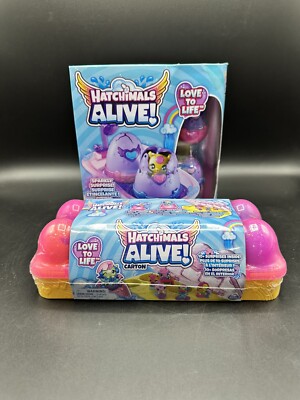 Hatchimals Alive Egg Carton and Make A Splash Playset Self-Hatching Surprises