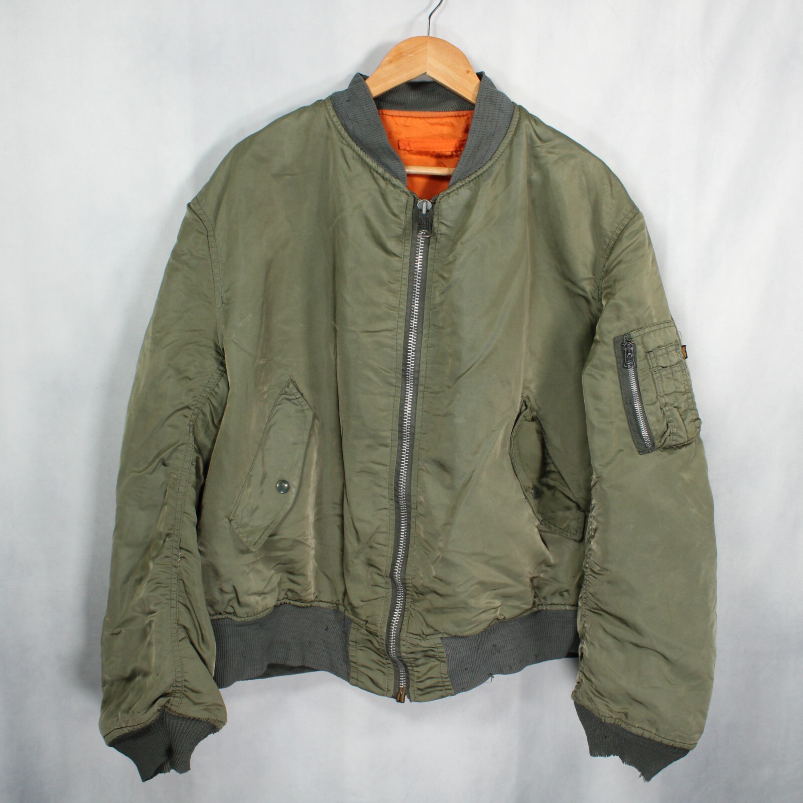 Alpha Industries MA1 Flyers Jacket Adult XL US Air Force Military Vintage Flight