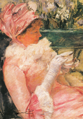 Postkarte: Mary Cassatt . Die Tasse Tee