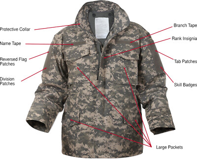 ACU Digital Camo M-65 Field Coat Army M65 Jacket w/ Jacket Liner