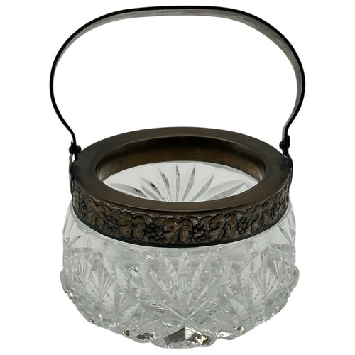 American Cut Glass Crystal Sugar with Metal Handle - 第 1/5 張圖片