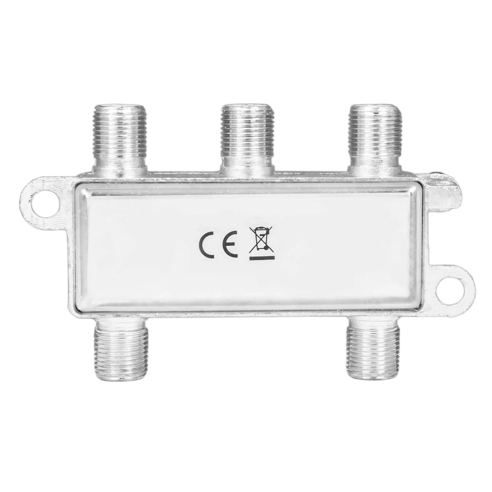 SAT Verteiler 4-fach Splitter 5-2400MHz 4-Wege HD Erdungsklemme DVB-T tauglich - Bild 4 von 4